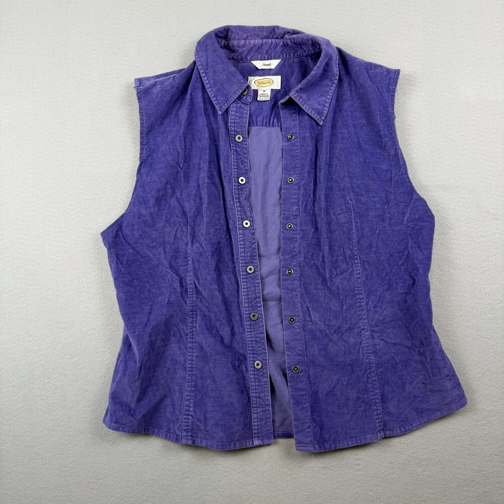 Talbots Purple Stretch Sleeveless Button Front Shirt M